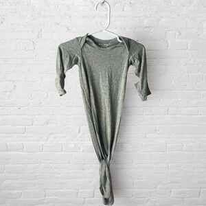 Baby Noah // Gray Bamboo Baby Knotted Gown with Foldover Mitten Cuffs